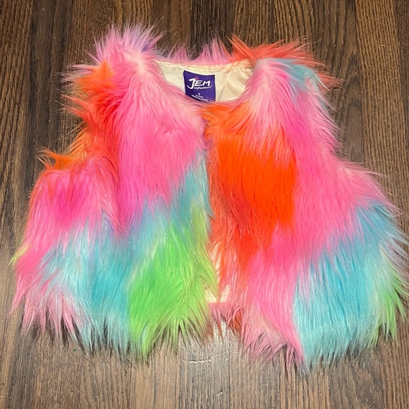 JEM Other - 🚫SOLD🚫Girls Jem And the Holograms Faux Fur Multi-color Vest